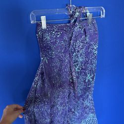 Purple and Green Patterned Dress