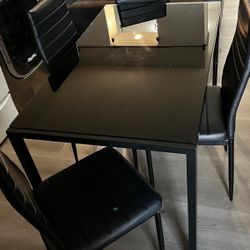 Black Dining Table With 4 Chairs Like New Great Conditions Delivery Available Or You Can Pick Up At My Location Cash Only Please 
