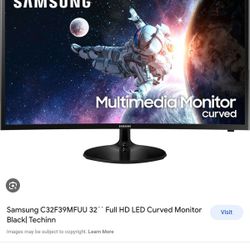 Samsung 32" Curved Monitor And HP Keyboard
