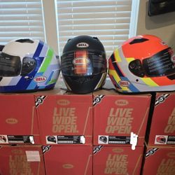 Bell Qualifier & Qualifier DLX helmets All Brand New In Boxes With Sock Protectors 