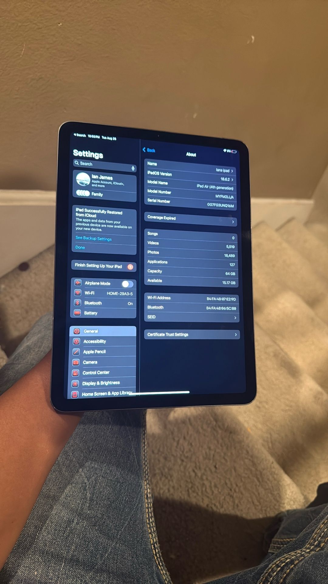 📱 iPad Air 4 (2020) – Works Great – Space Gray