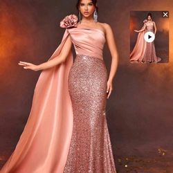 Prom  Dress 👗  Party   Color. Pink GOLD SIZE # Small
