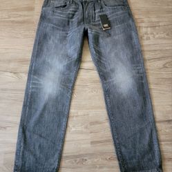NEW $148 Frye Slim Straight Harrison Gray Denim Jeans Men’s Size 38 X 32 NWT
