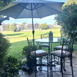 Patio Set Glass/ Iron 