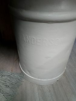 Authentic anderson dairy milk jug made into table