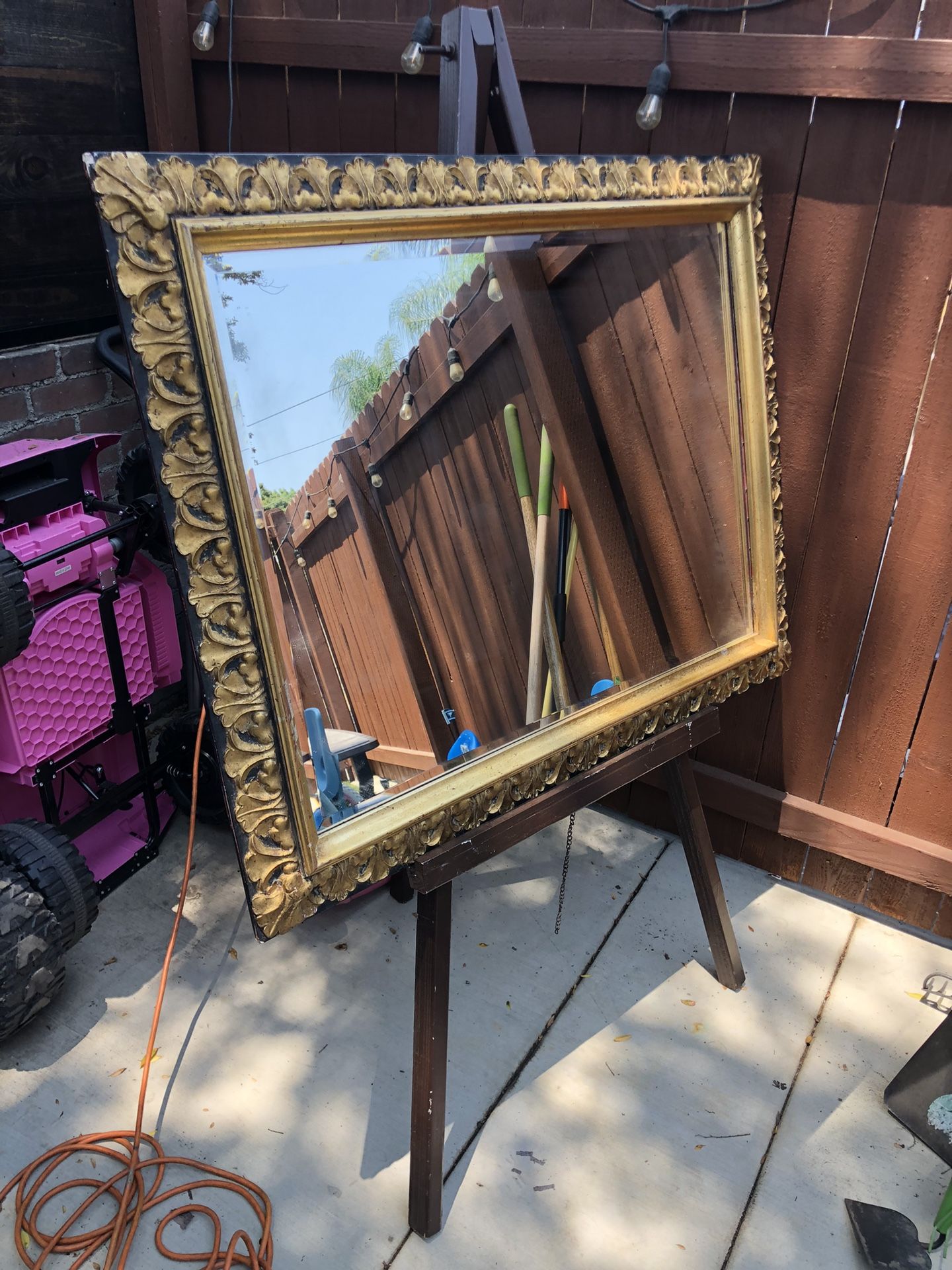 Antique Mirror With Stand