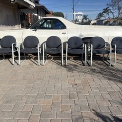 Six Vintage 1970s Stylex Cantilever Chairs with Exact Dimensions.