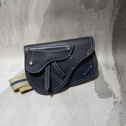 Dior grain-textured cowhide saddle bag