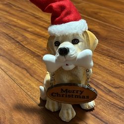 Christmas dog with sign