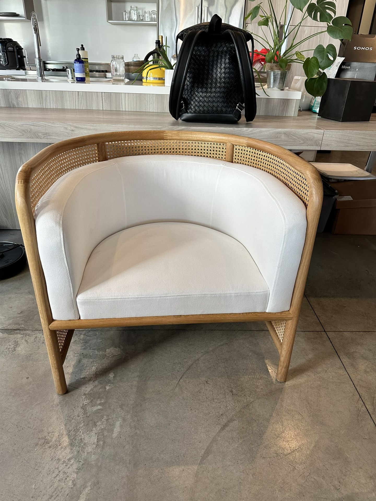 Crate barrel Rattan Fields Lounge Arm Chair 