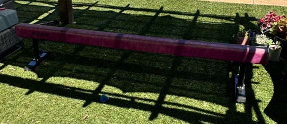 Milliard 8ft Adjustable Gymnastics Balance Beam – Purple Suede