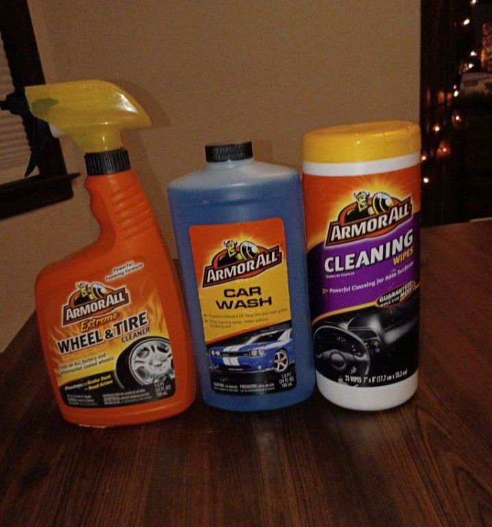Armor All Car Wash, Cleaning Wipes And Extreme Tire And Wheel Cleaner 