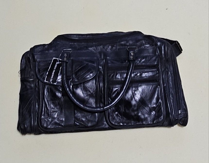 Jalisco Trading Co. Leather Duffle Bag - Black + Jacket M