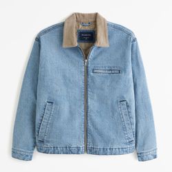 Abercrombie & Fitch Denim Zip Trucker Jacket