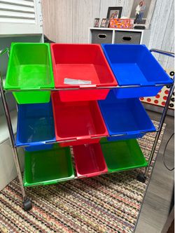 Storage rolling cart on wheels