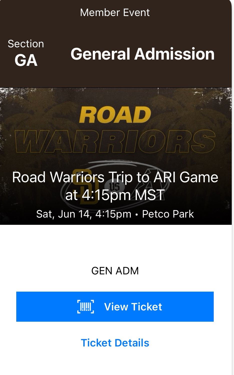 San Diego Padres @ Arizona Diamondbacks. Saturday 6/14