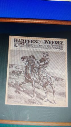 Remington Harper's Weekly print poster hard plastic Horse Cowboy