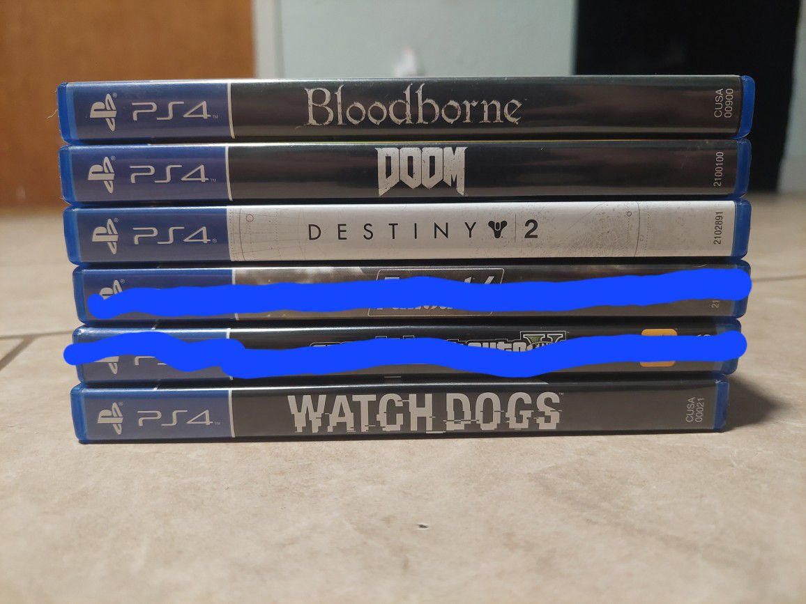PS4 Playstation Games Lot /Doom/Bloodborne/etc. Please Read Description