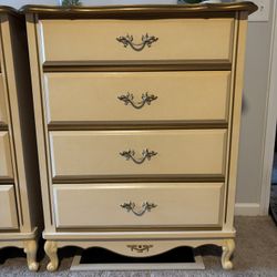 Pair of Vintage French Provincial Dressers – Sears, Mid‑1980s