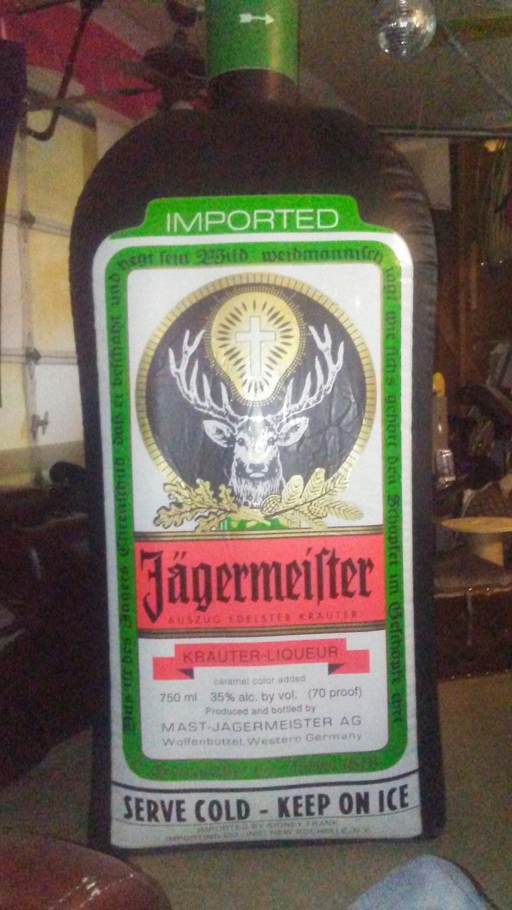 Big ass Jagermeister bottle inflatable