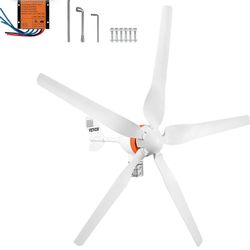 Frugal Wind Turbine 500W, 2000W/4000W Peak Pure Sine Inverter, 420Wh SLA Deep Cycle Battery, Controller