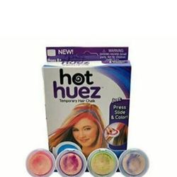 BRAND NEW IN PACKAGE AS SEEN ON TV HOT HUES TEMPORARY HAIR CHALK - 4 PACK - AGES 8+