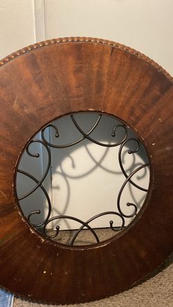 Solid wood table TOP w glass center