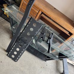 Glass TV Stand with Mounting Kit