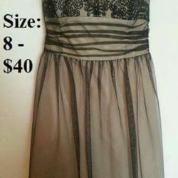 Nude And Black Prom / Homecoming/ Formal/ Bridesmaid Dress 