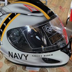 New Akuma Navy Ghost Rider Motorcycle Helmet