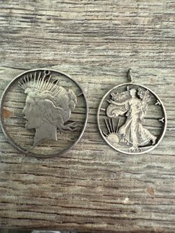 Silver Peace Dollar and Walking Liberty Half