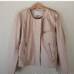 Pink Leather Jacket-Lucky Brand Size Medium
