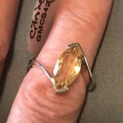 Citrine On Silver Ring