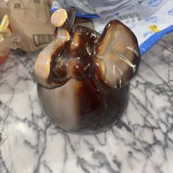 Ceramic Elephant Decor Vintage Style Speckled Glaze