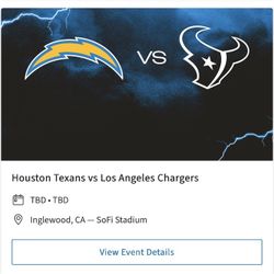 4 Texans Vs Chargers Tickets 