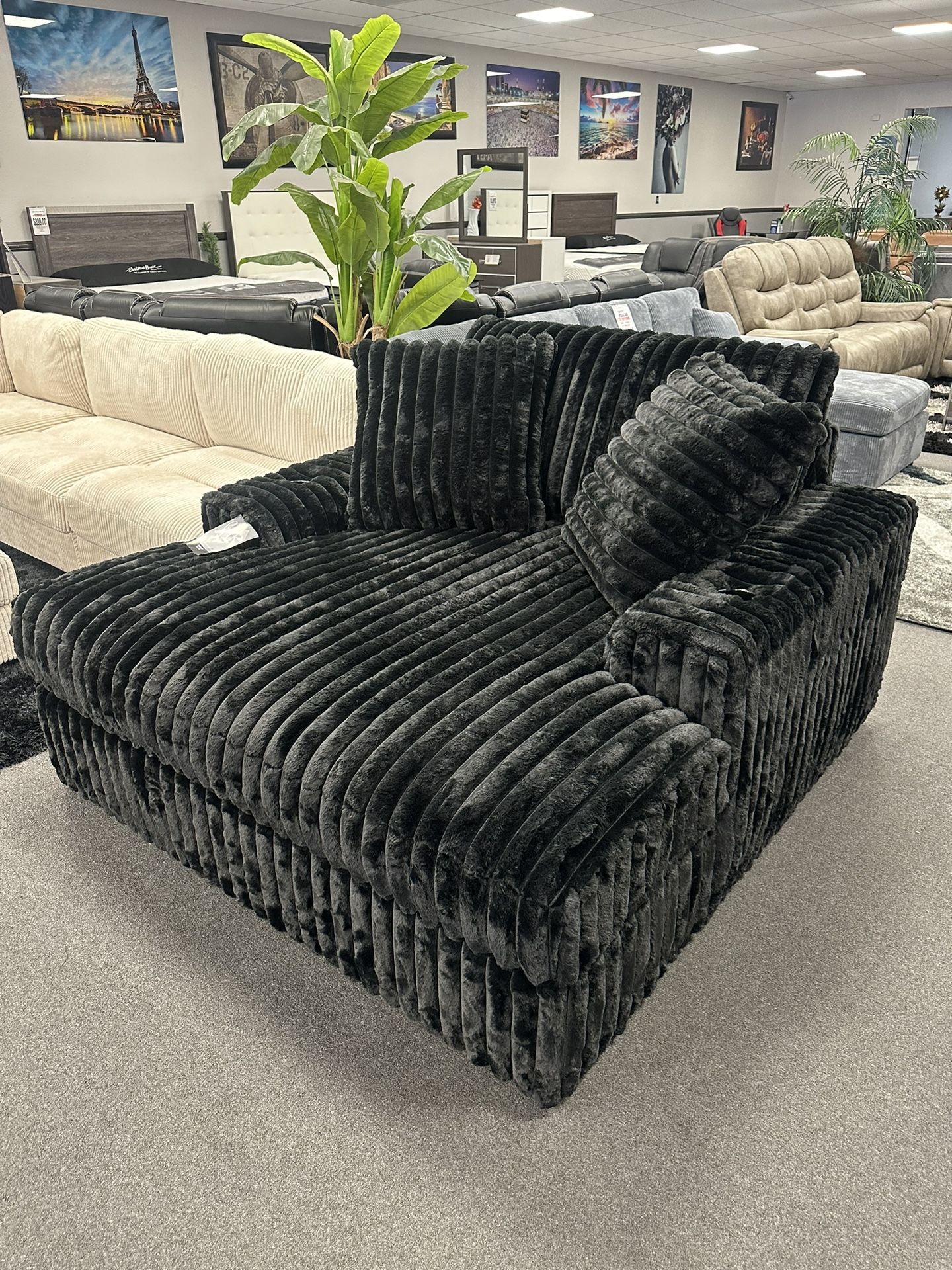 Black Oversized Chaise Lounge