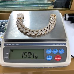 14K Diamond Cuban Bracelet