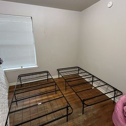 Two 14 Inch Metal Bed Frames
