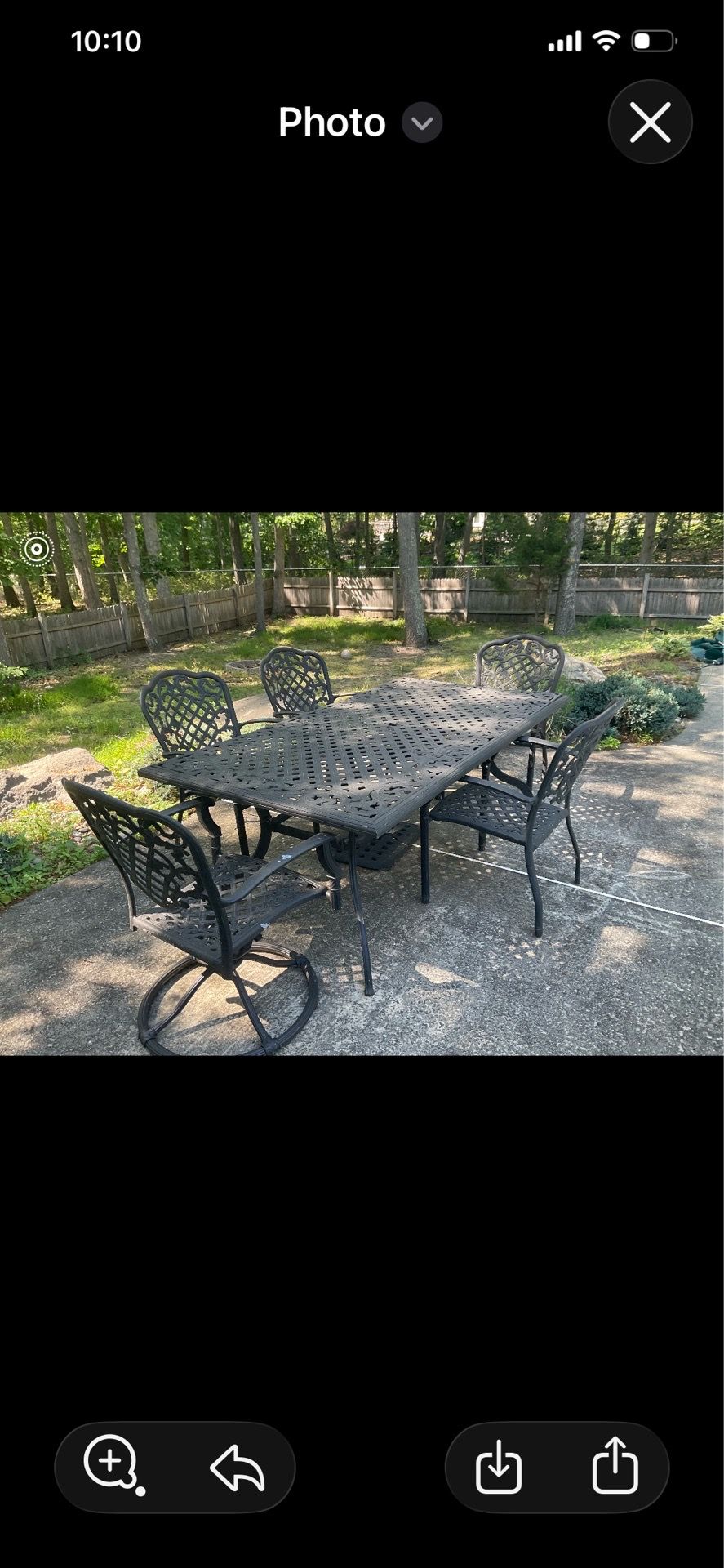 Patio table and 5 chairs