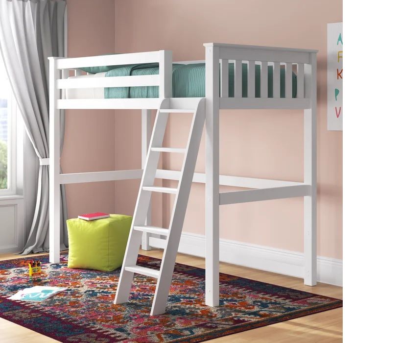 Trampoline, Leather Tufted Couch, Twin Loft Bed, Twin Mattresses, Oak