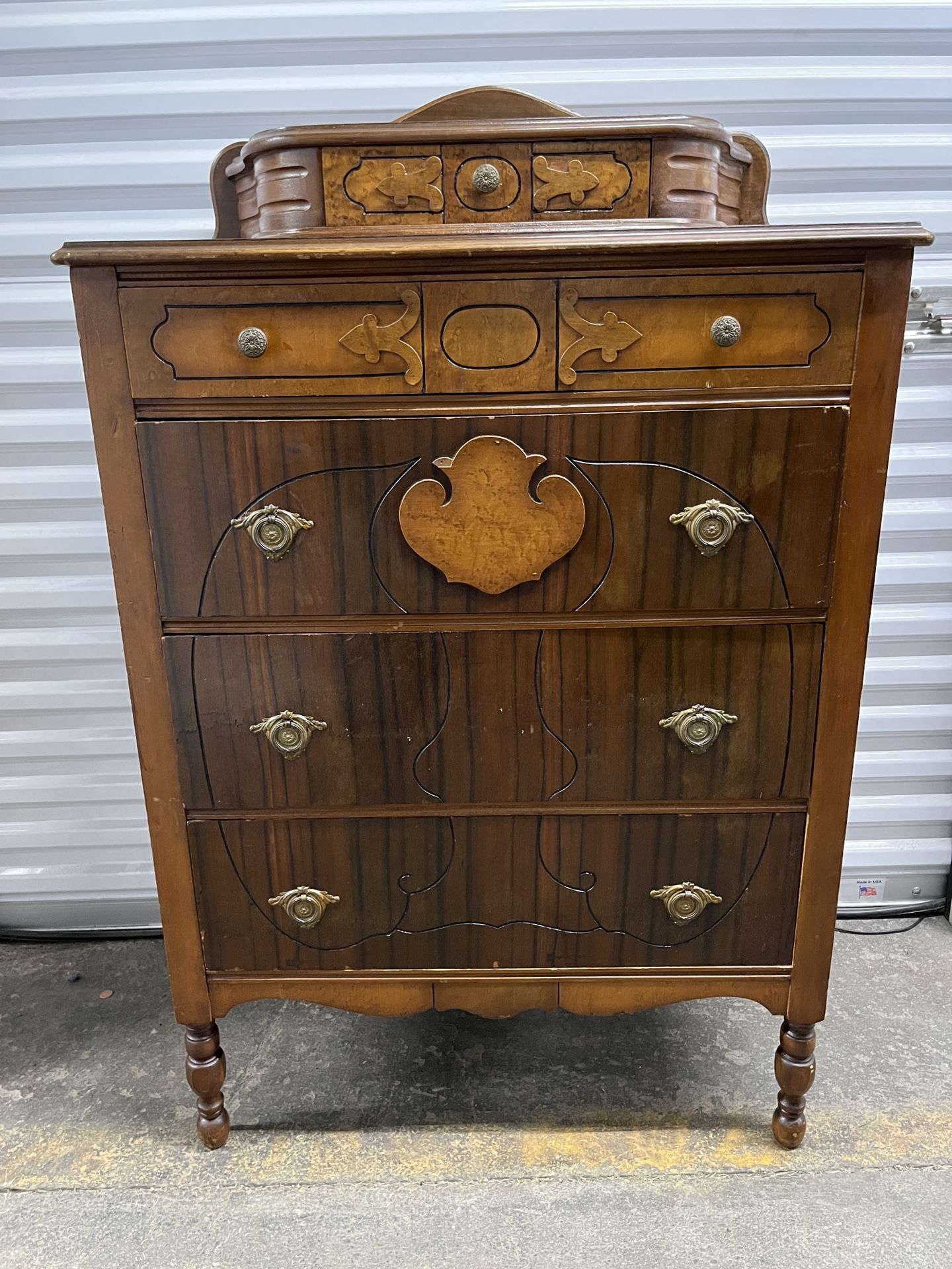 Antique Dresser With Glove Box