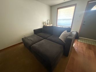 LOVESAC Gray Chenille Modular Couch