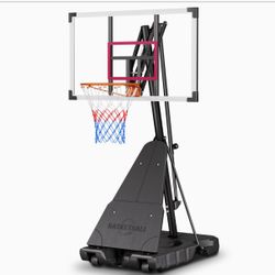 44 in Portable Basketball Hoop, 5.5-10 ft Adjustable