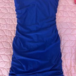 Royal Blue Glitter Tube Dress