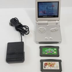 Nintendo Gameboy Advance SP AGS-001 Silver With Charger 