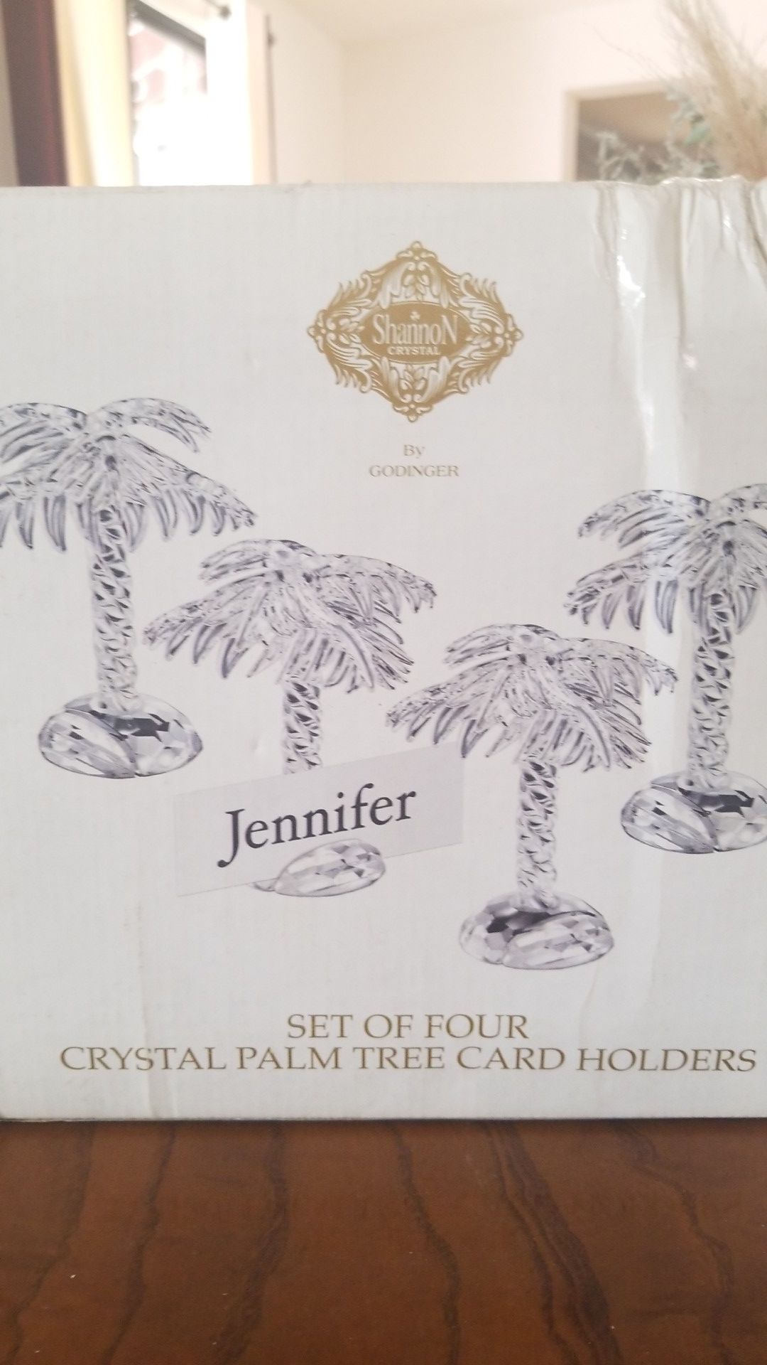 Shannon Crystal Palm Tree Card Holders