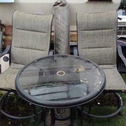 Outside Deck Or Patio Table/Chair/Umbrella Set