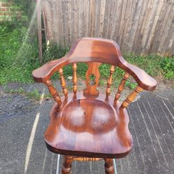 Oak chair vintage barstool swival