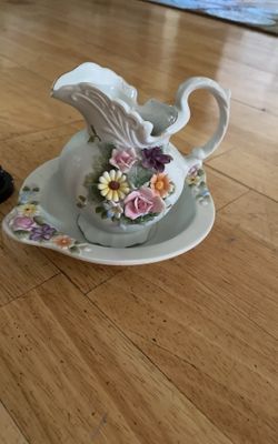 Hand painted Pitcher/bowl