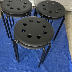 IKEA Black Stools (6 Total)